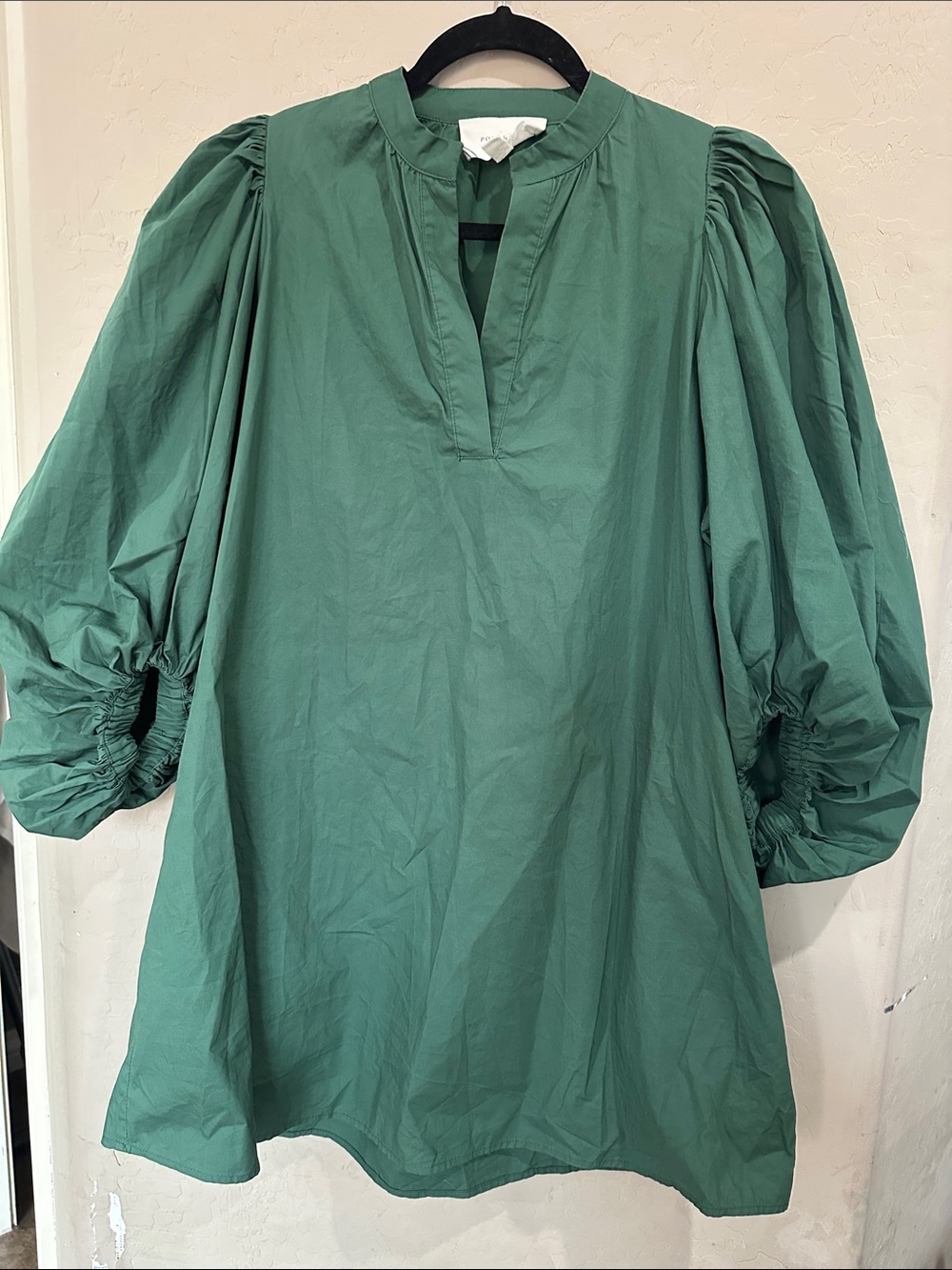 Pomander Place Forest Green Puff-Sleeve Tunic Top